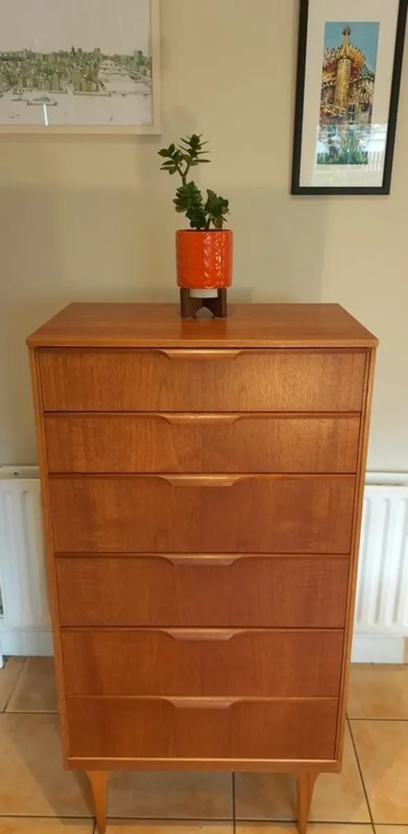 Mid Century Vintage Retro Austinsuite Tallboy Chest of Drawers - Image 3