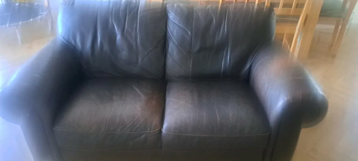 3 & 2 seater  leather  sofas - Image 2