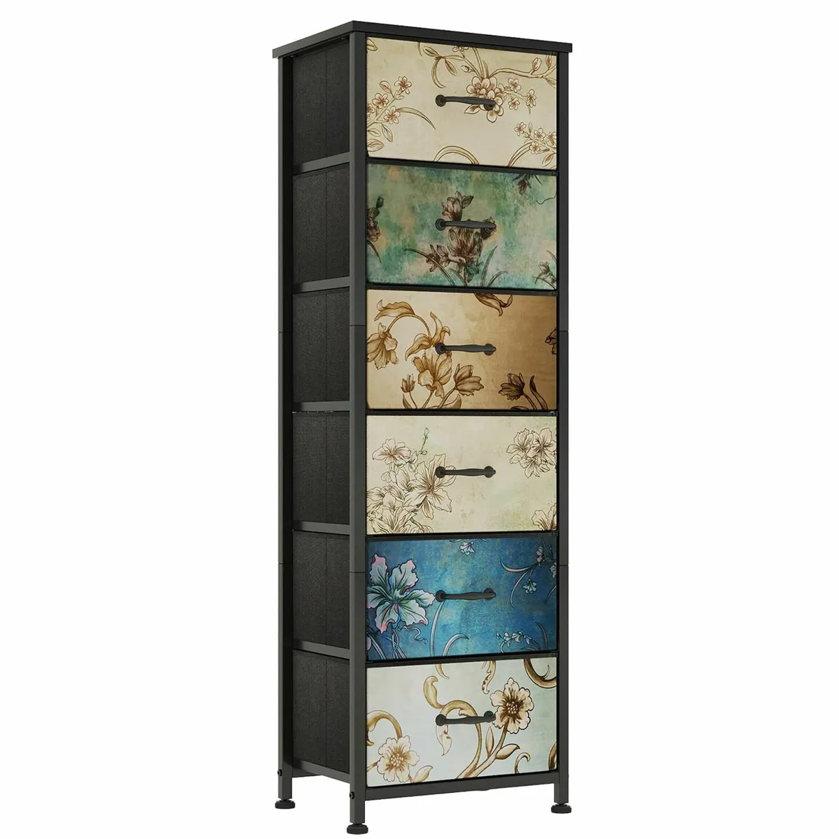 Chest of Drawers Bedroom 6 Tall Fabric Dressers Fl - Image 1