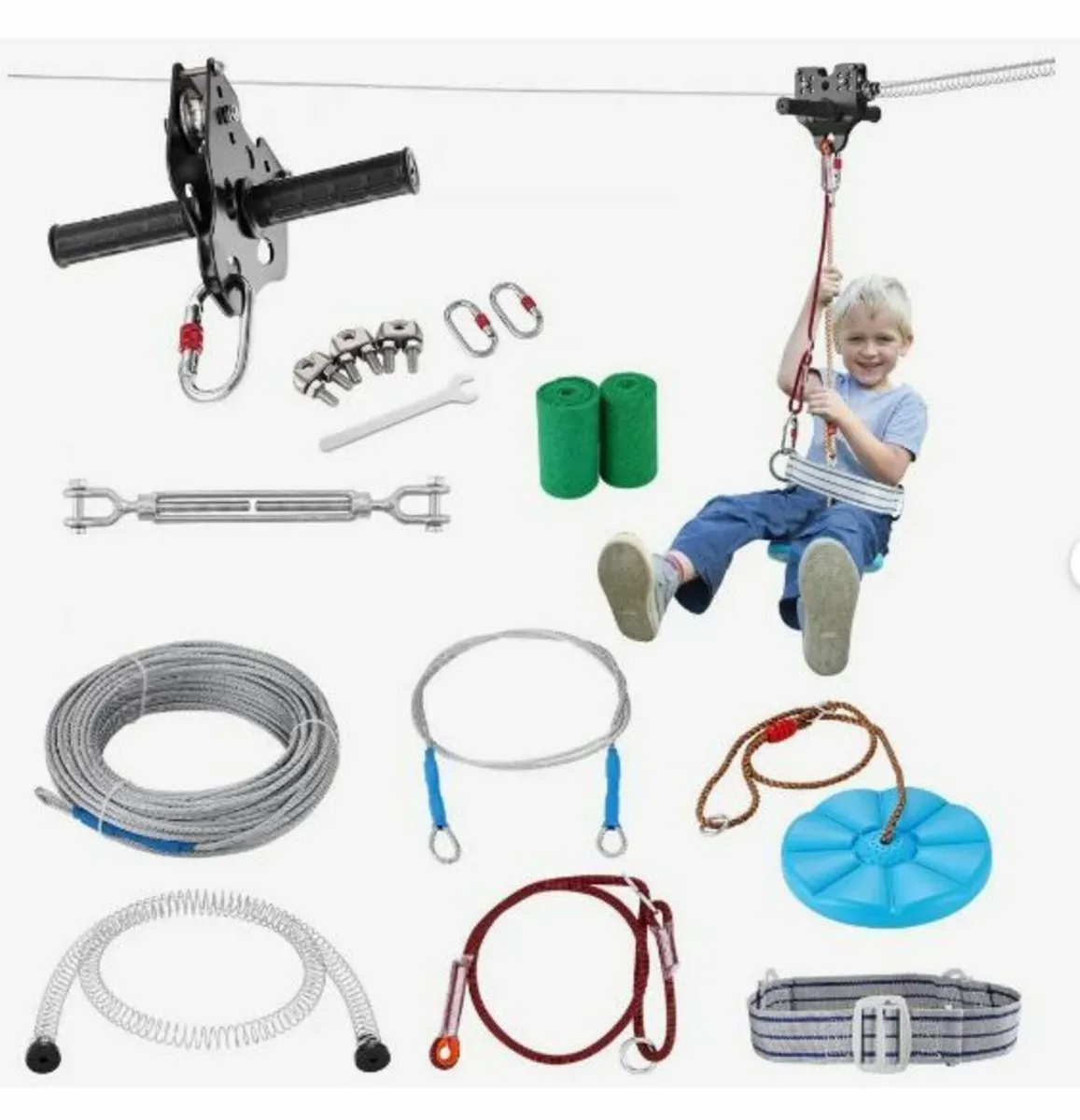 Zipline Kit for Kids and Adult, 60 ft Zip - Image 1