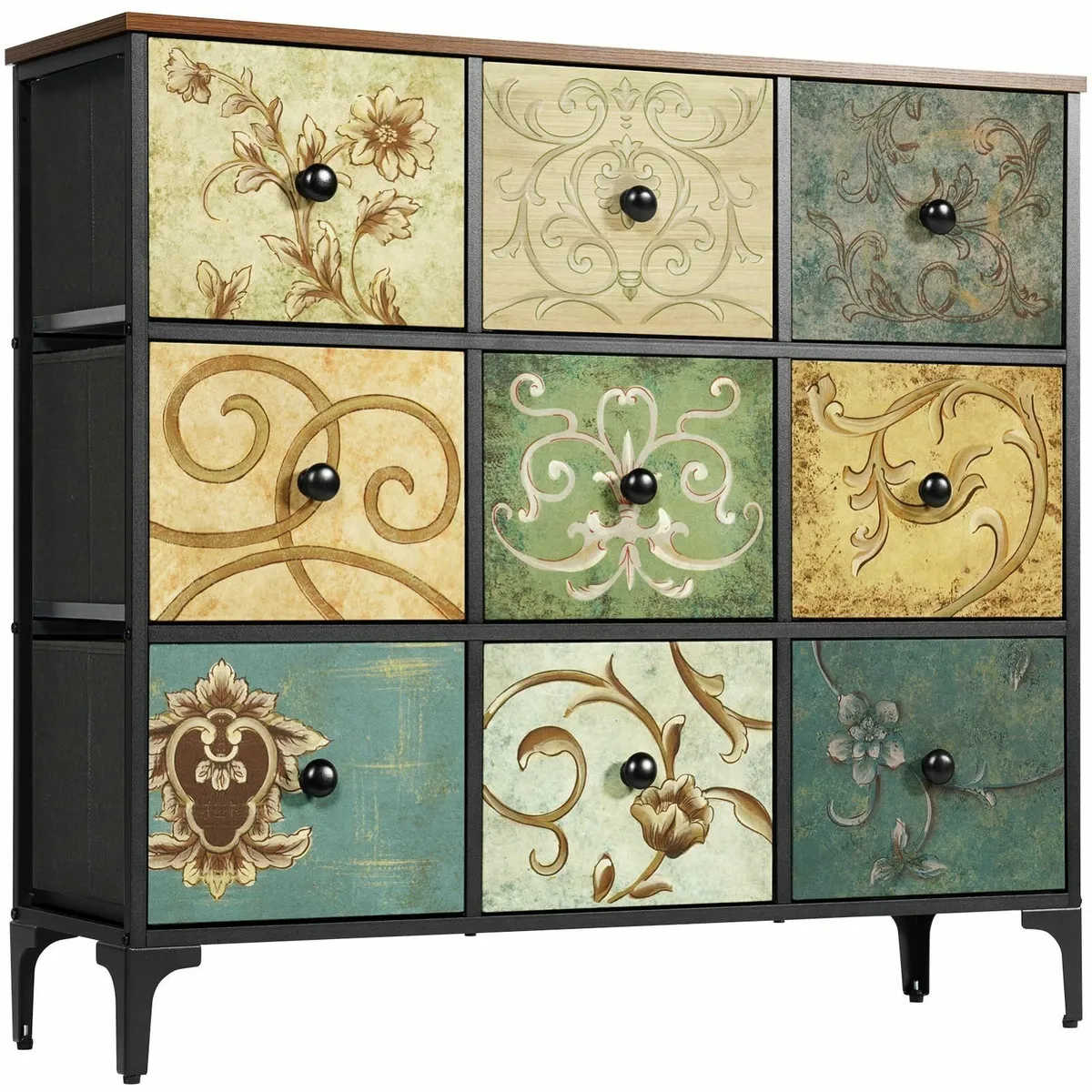 Bedroom Chest of Drawers 9 Drawer Wooden Top Furni - Image 1