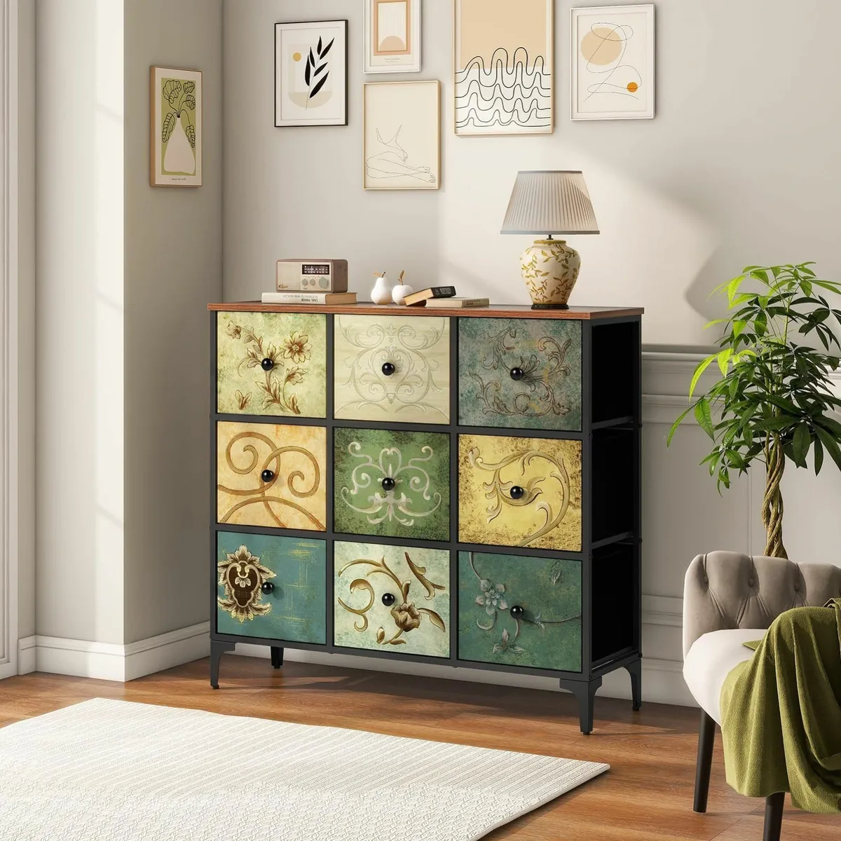 Bedroom Chest of Drawers 9 Drawer Wooden Top Furni - Image 2