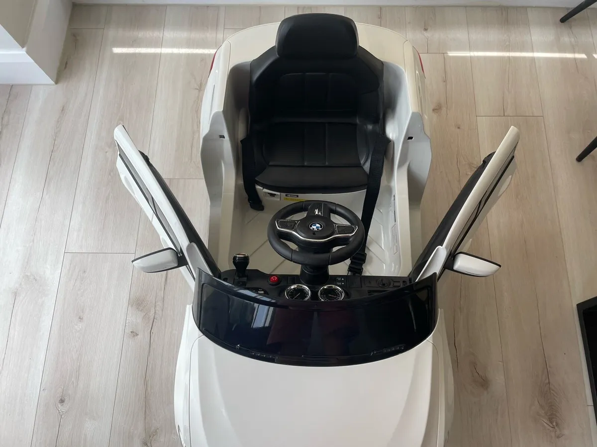 Kids Electric Ride-On Car - White BMW - Image 3