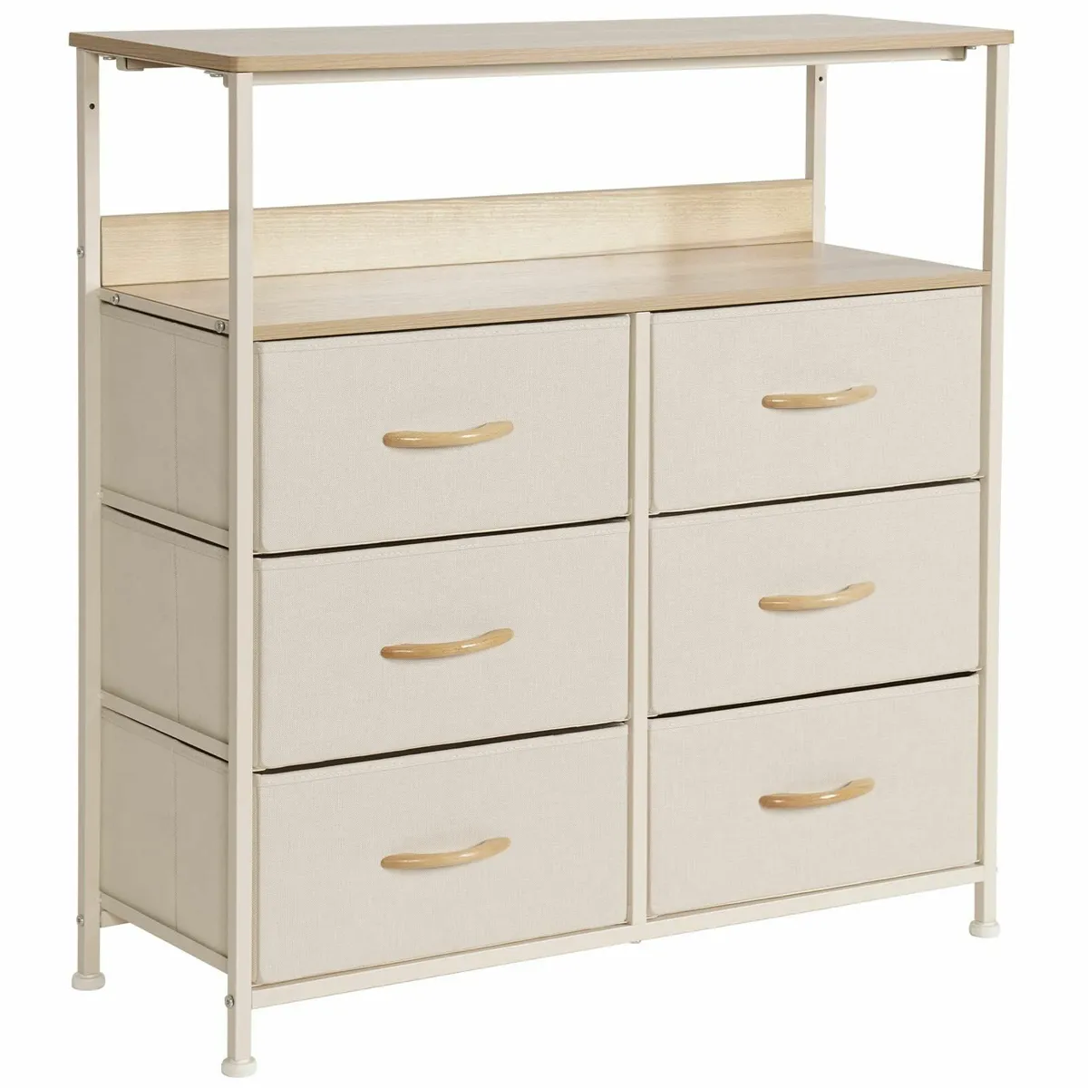 Chest of Drawers Fabric Storage 6 Unit Sturdy Stee - Image 1