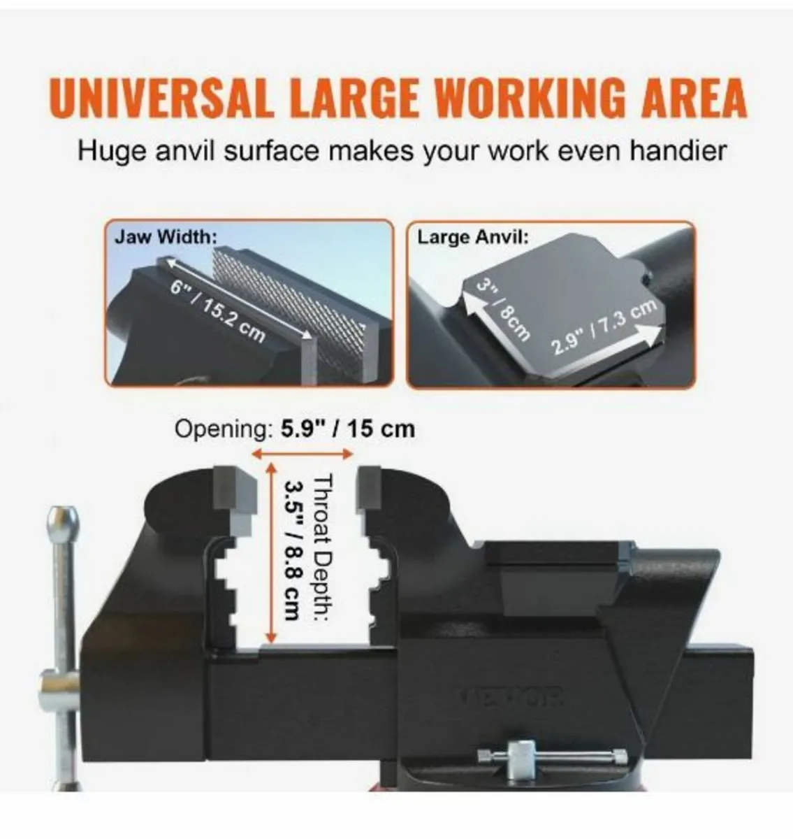 Bench Vise Jaw Width 15.2 cm Jaw - Image 3