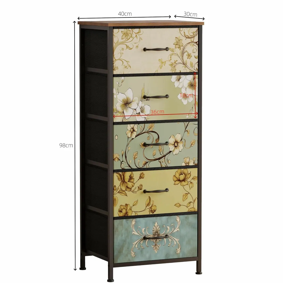 Chest of Dresser Fabric Storage Drawers for Bedroo - Image 3