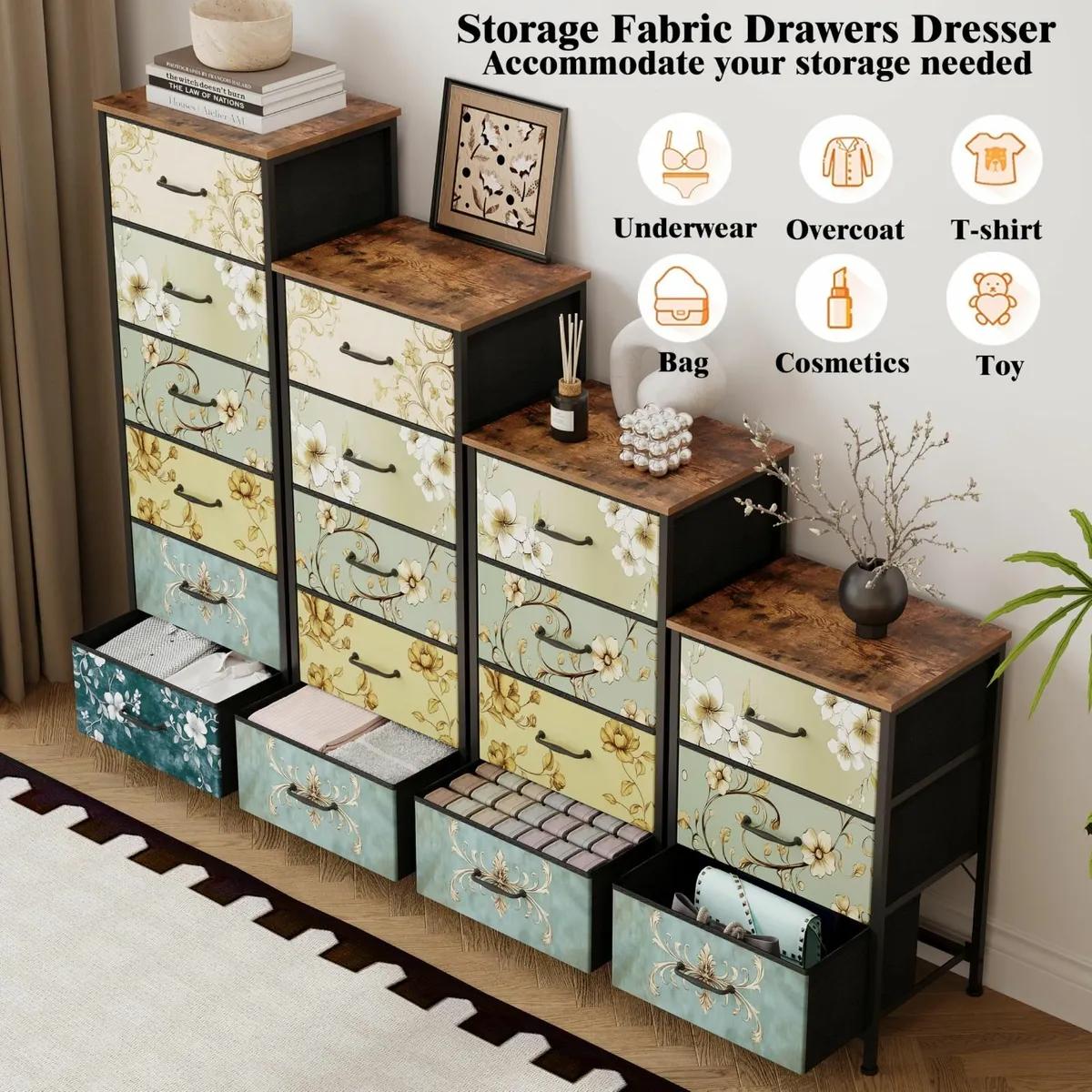 Chest of Dresser Fabric Storage Drawers for Bedroo - Image 4