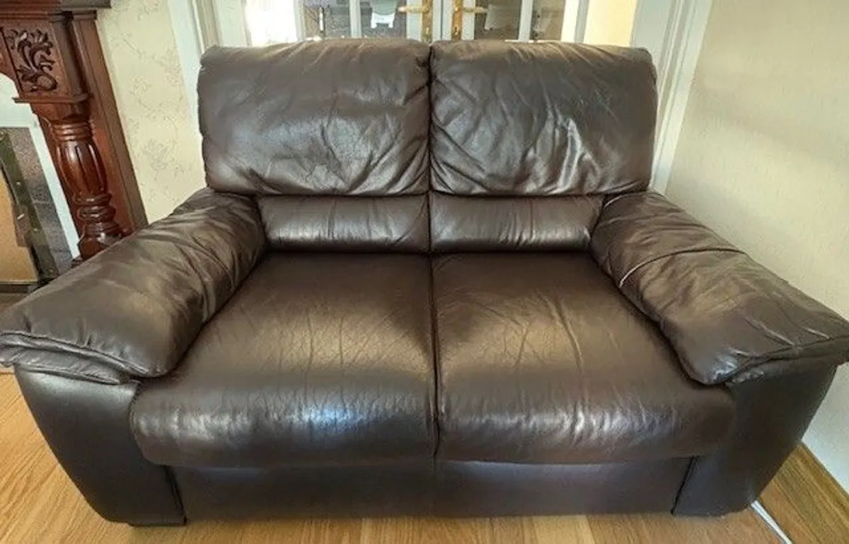 2 Seater Natuzzi Italsofa Italian Leather Sofa - Image 2