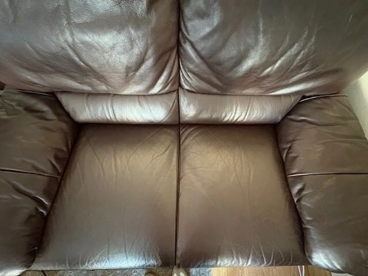 2 Seater Natuzzi Italsofa Italian Leather Sofa - Image 3