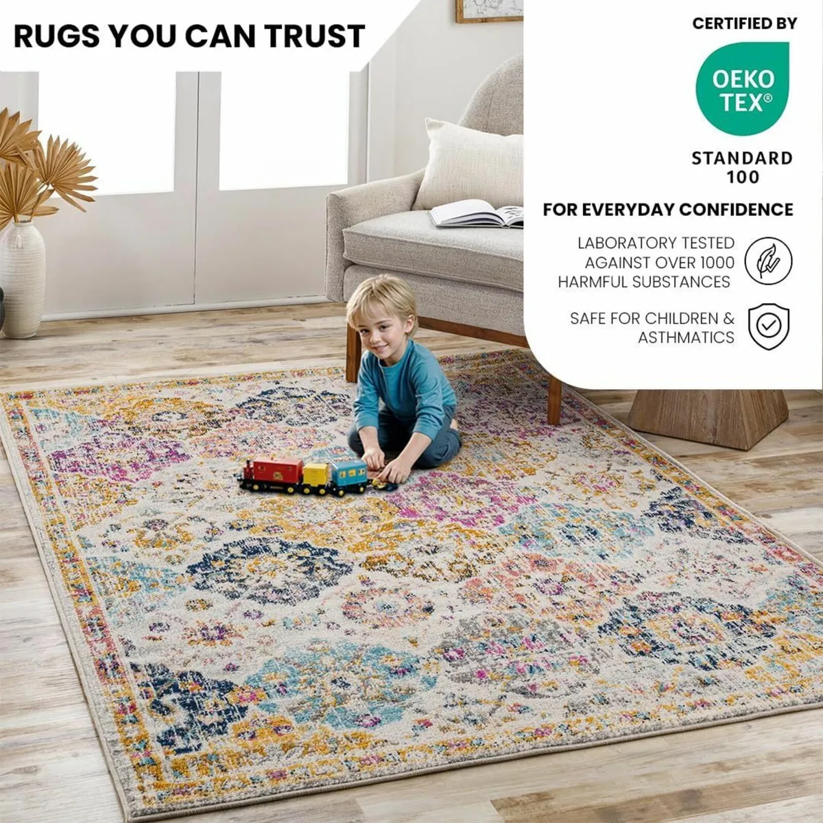 Sicily Vintage Rug - Area Rugs Living Room 120x170 - Image 4
