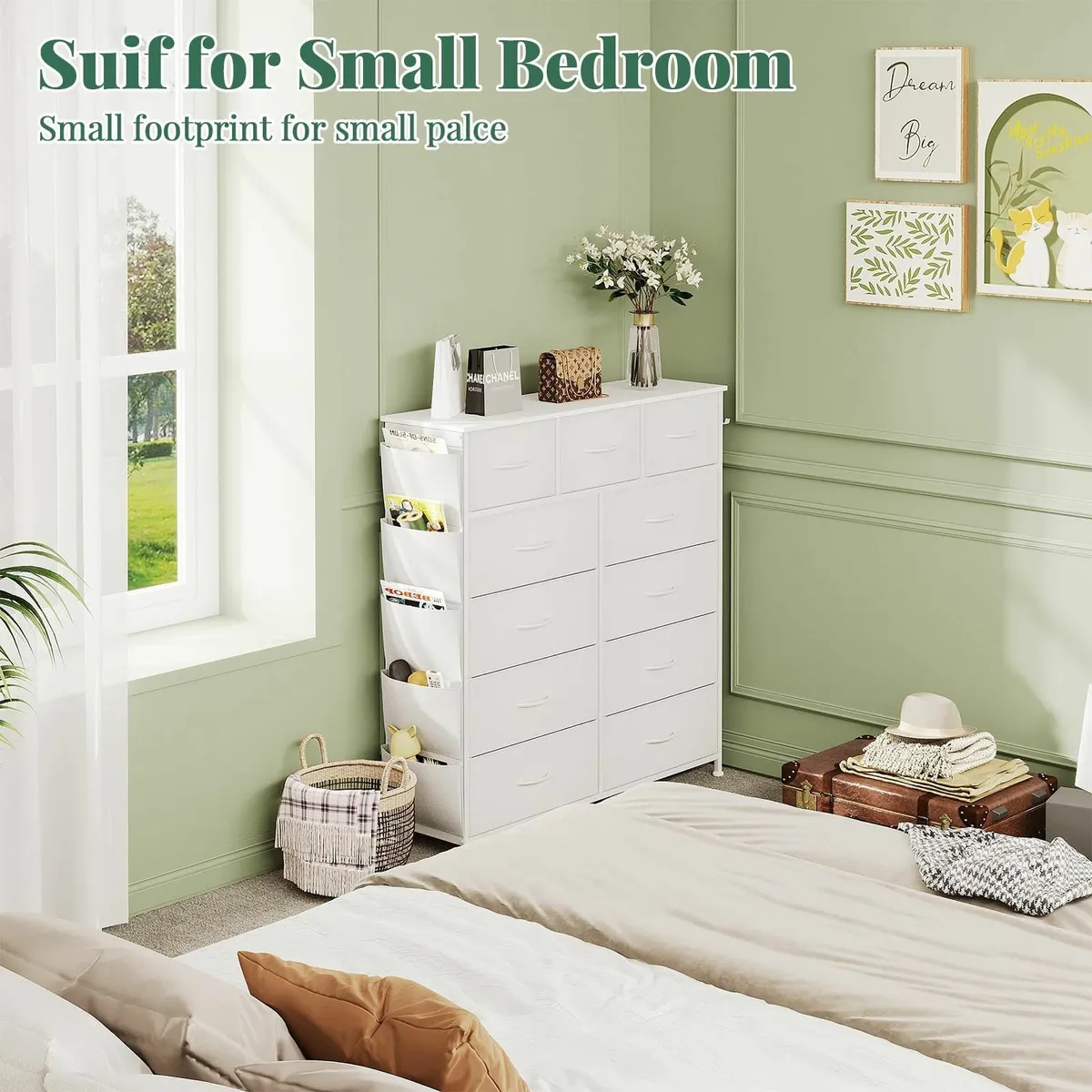 Chest of Drawers Pockets Bedroom Cabinet for Small - Image 2