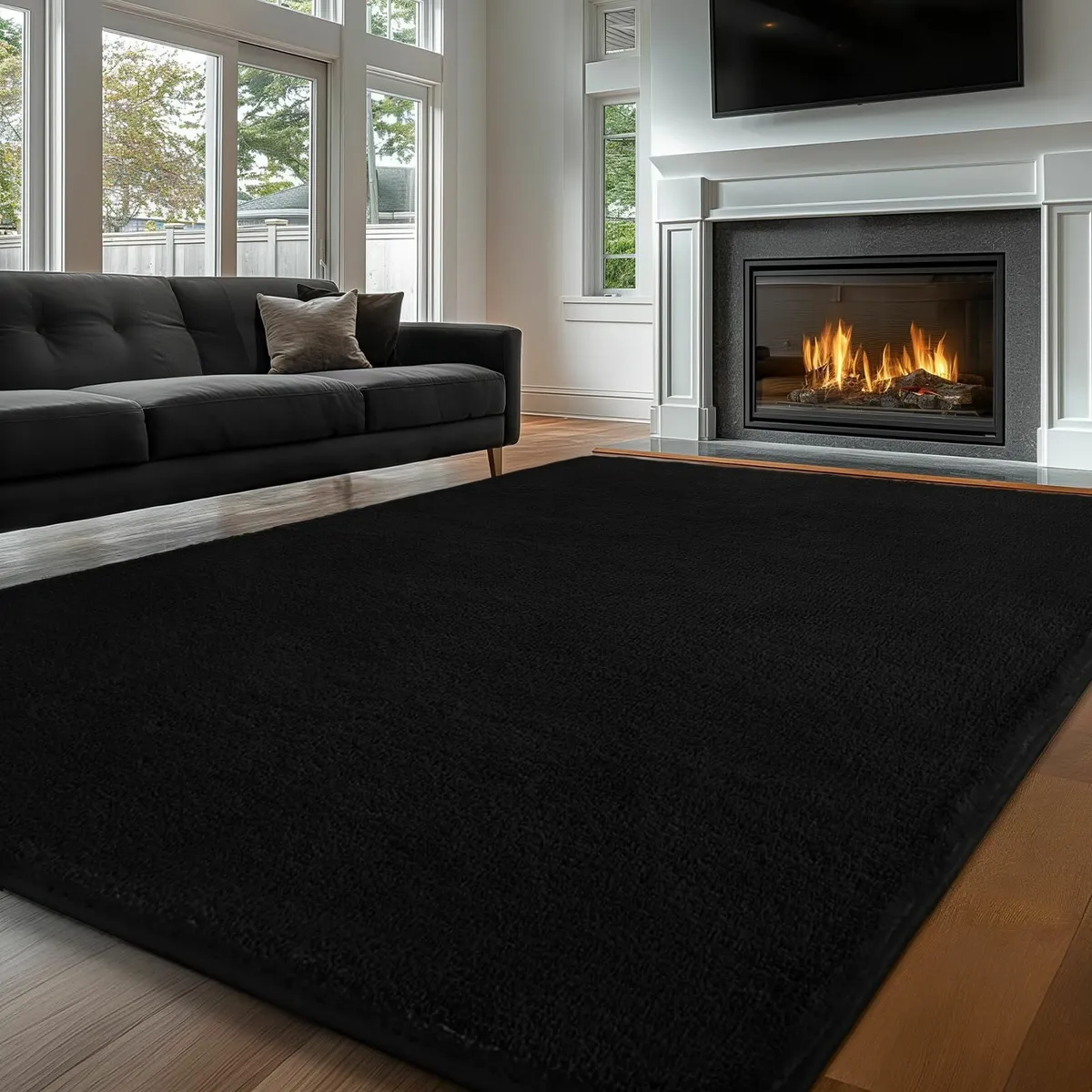 Carpet Rugs Living Room Large 200x290 Grey Rug for - Image 1
