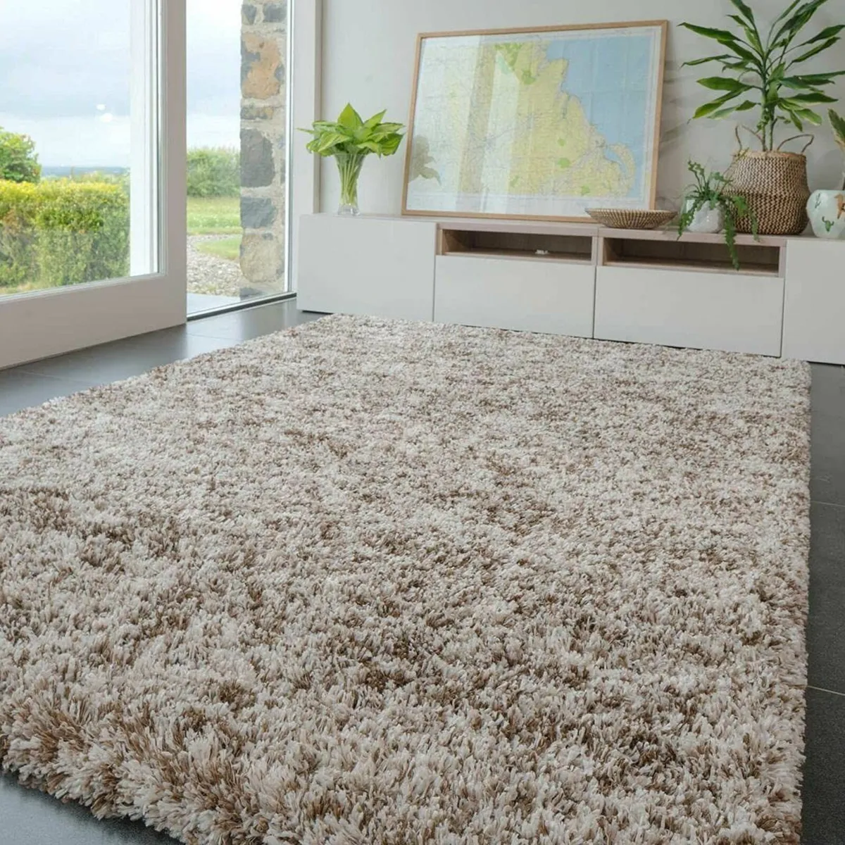 Affordable Durable Brown Beige Fuffly Shaggy Shag - Image 1