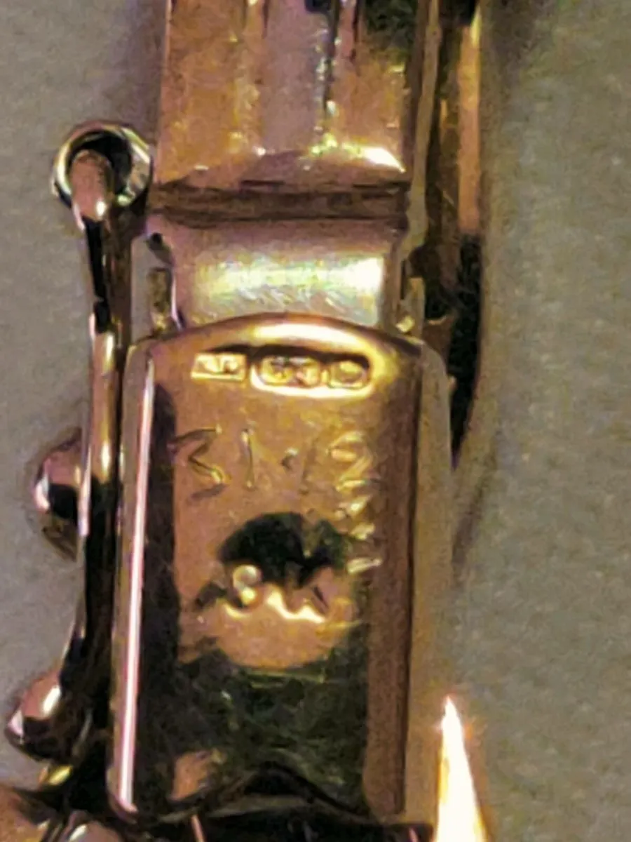 STRIPED WHITE & YELLOW,9CT Gold 11.19 Gram Bracele - Image 3