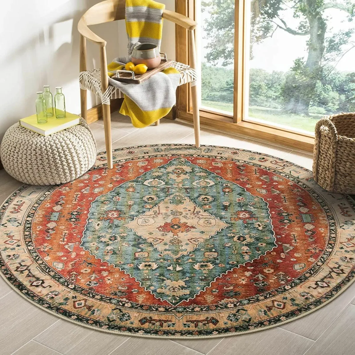 Round Rugs Non Slip Area for Bedroom & Living Room - Image 1