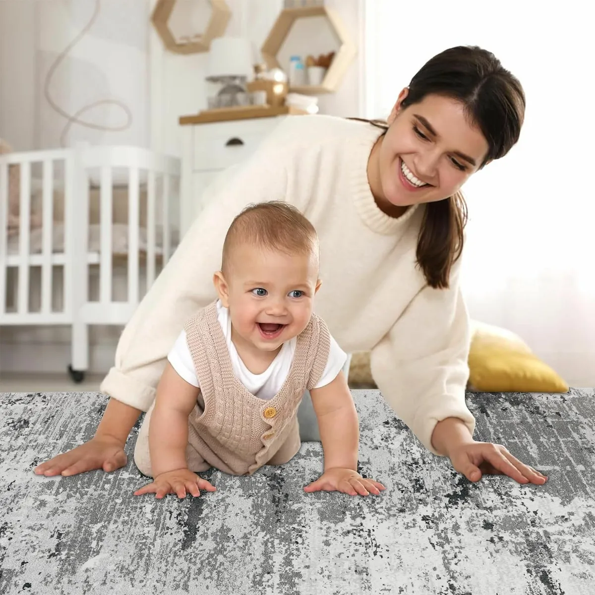Washable Rugs Living Room Large 160x230cm Ultra Th - Image 2