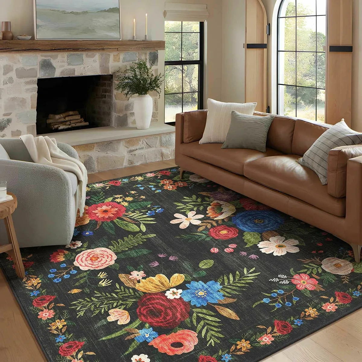 Machine Washable Rugs Living Room 160x230cm Non Sl - Image 4