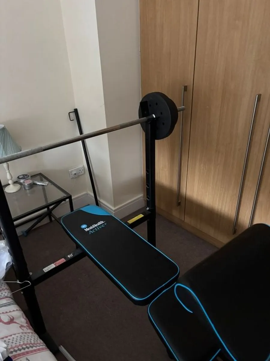 Workout Bench and weights - Image 1