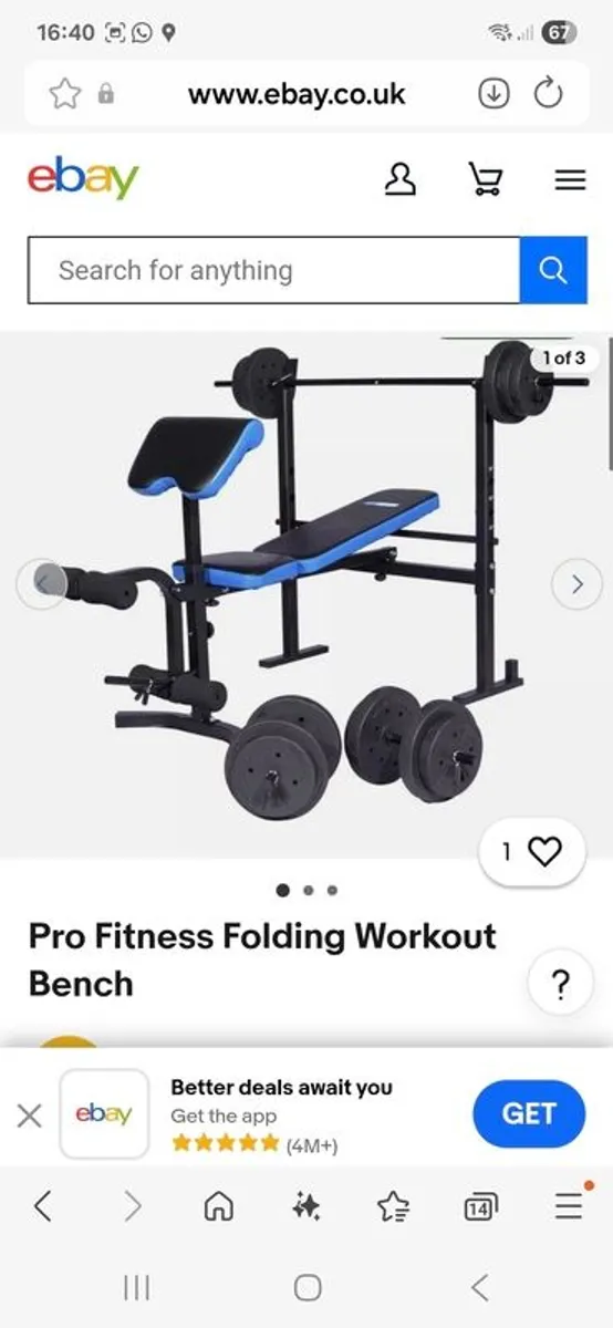 Workout Bench and weights - Image 3