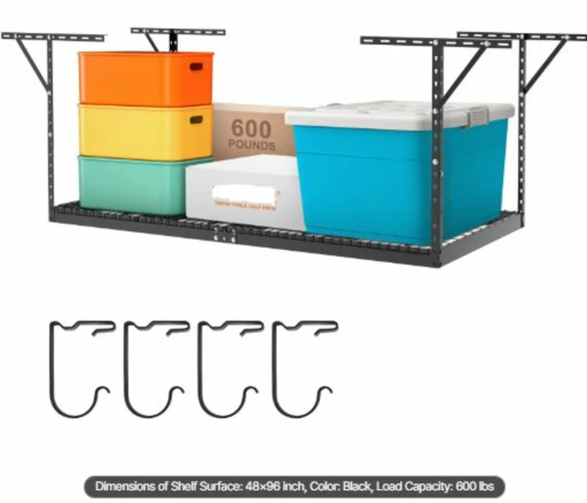 Overhead Garage Storage Rack, 121.9 x 243.8 cm - Image 1