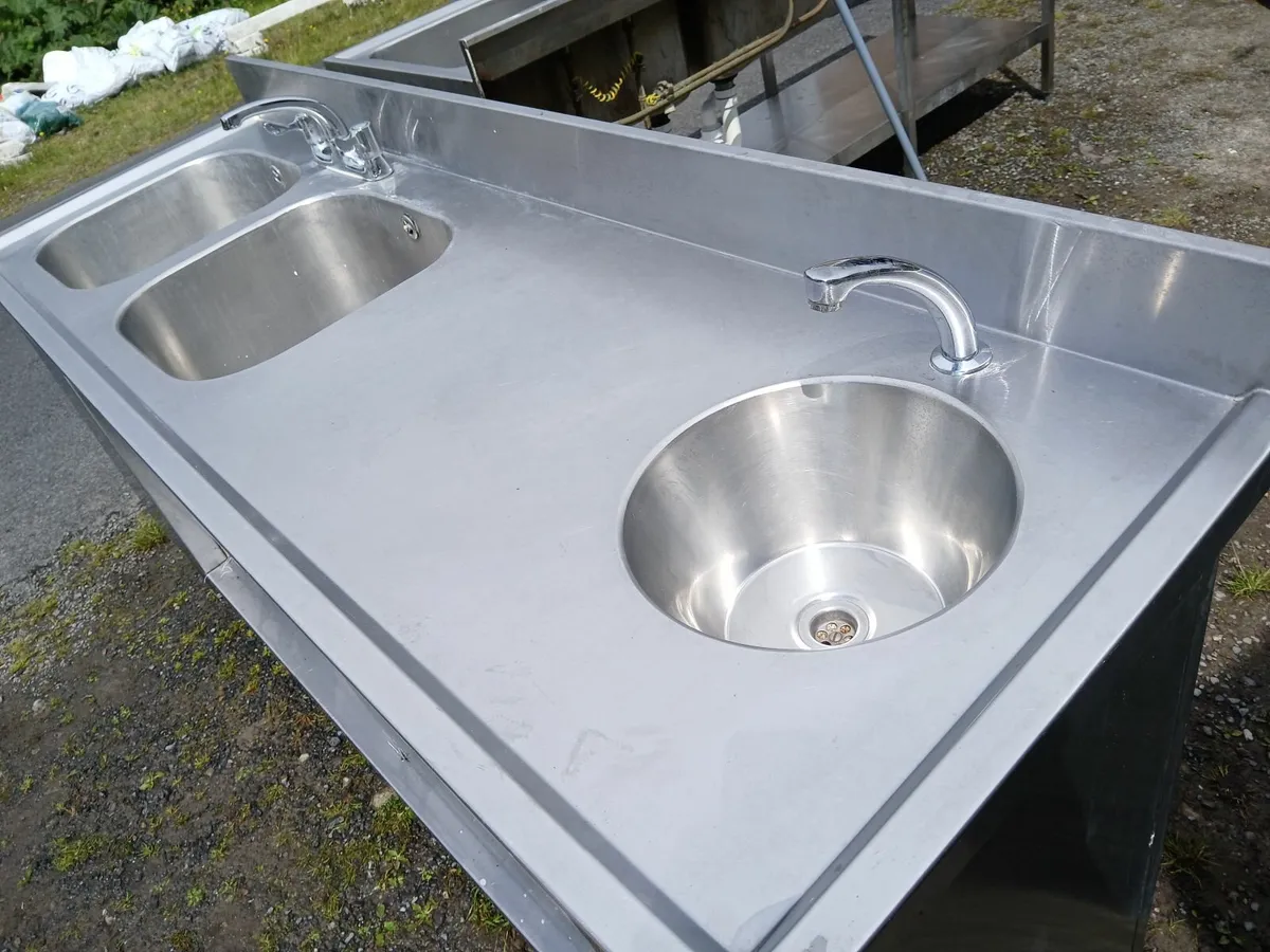 Stainless steel cabbinet double sink unit complete - Image 2