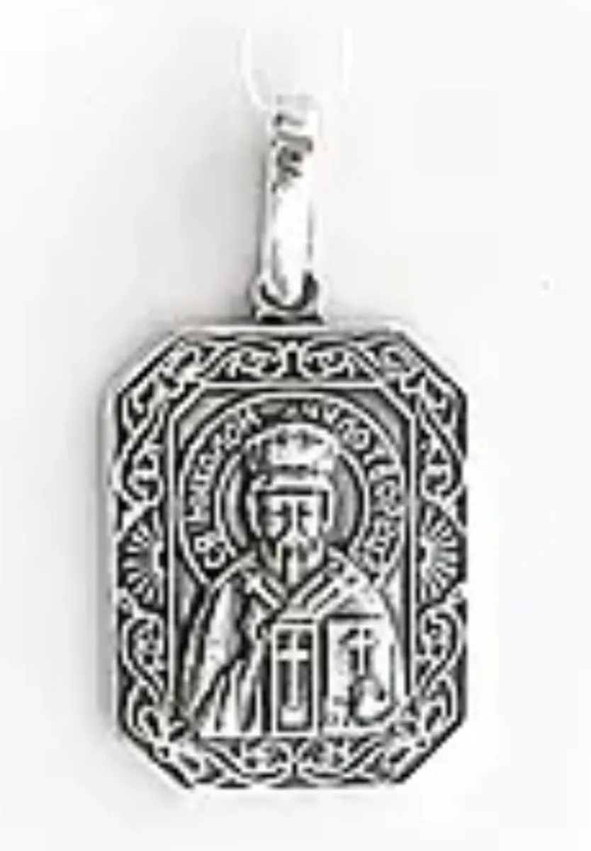 Saint Nicholas sterling silver medal. - Image 3