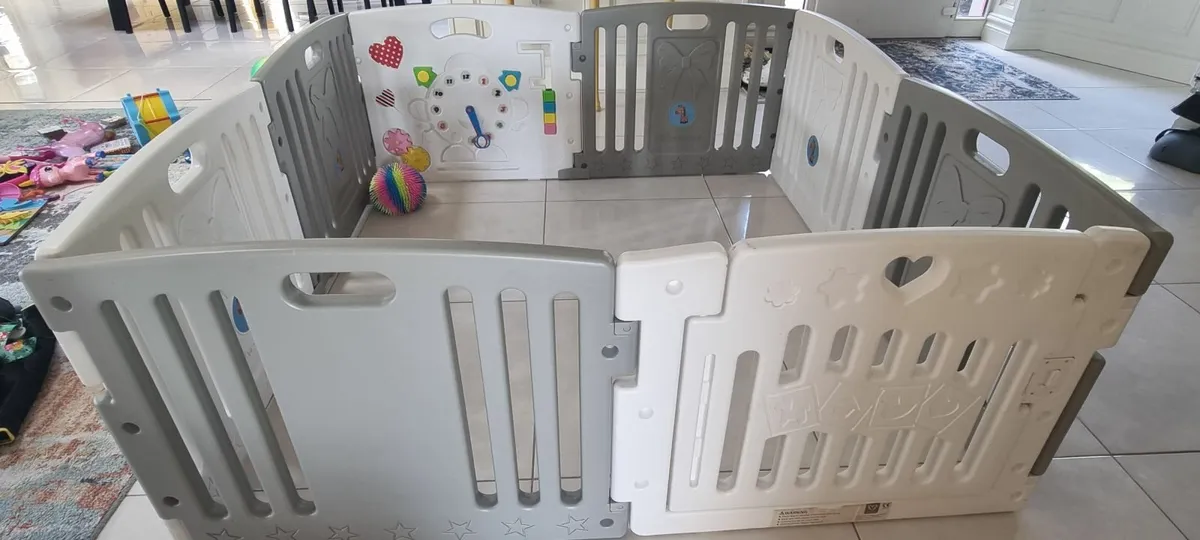 Venture All Stars Duo Grey & Cream PlayPen - Image 2