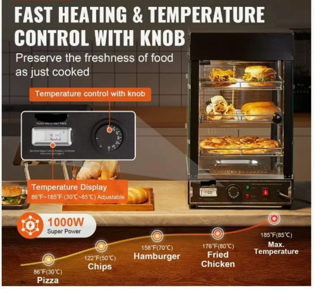 3-Tier Commercial Food Warmer Display - Image 3