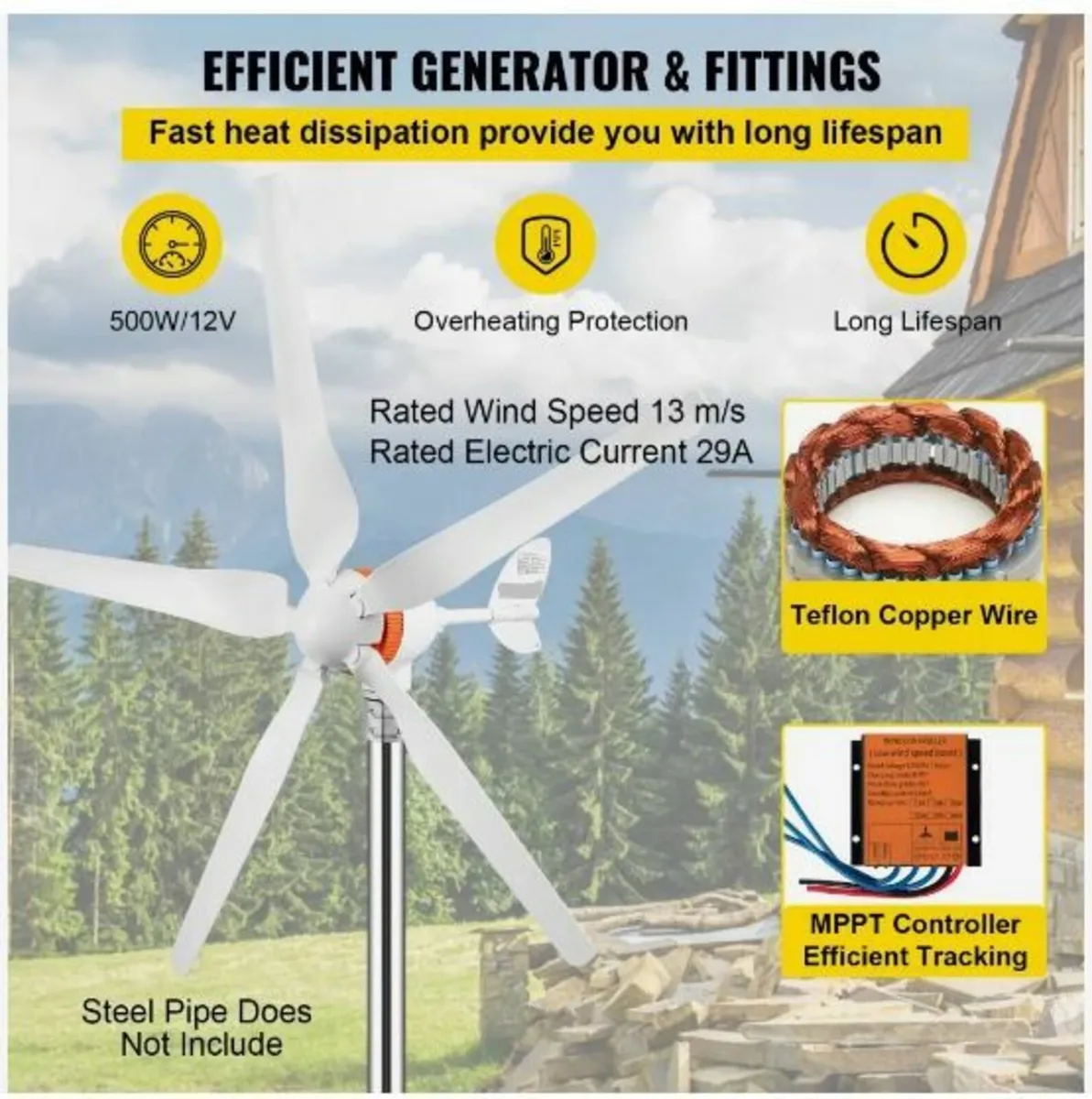 Wind Turbine Generator, 12V/AC - Image 4