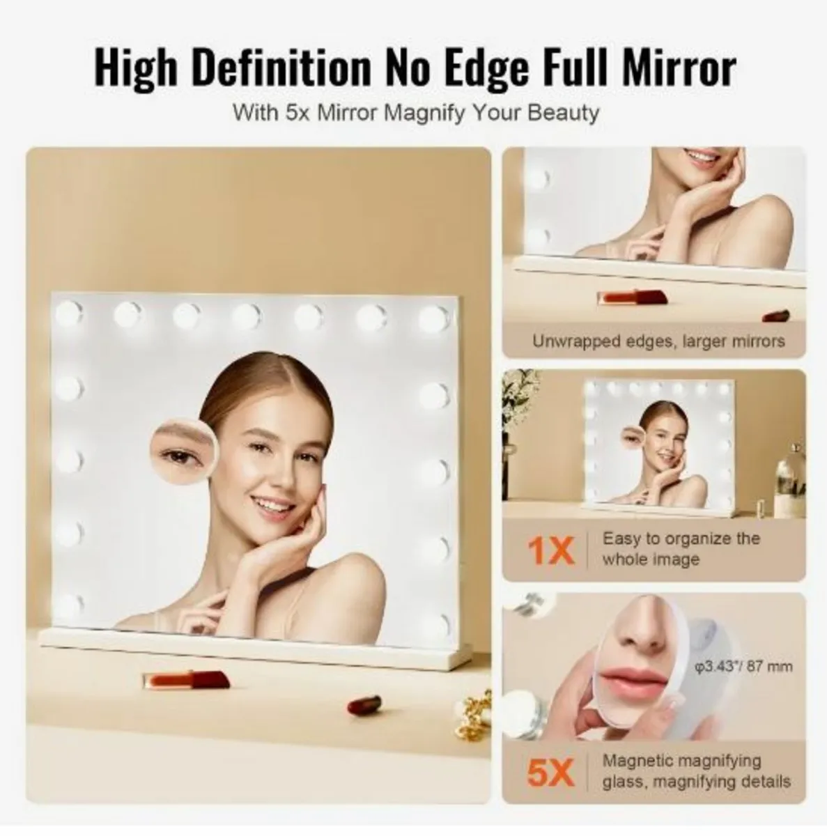Hollywood Vanity Mirror With Lights - Image 2