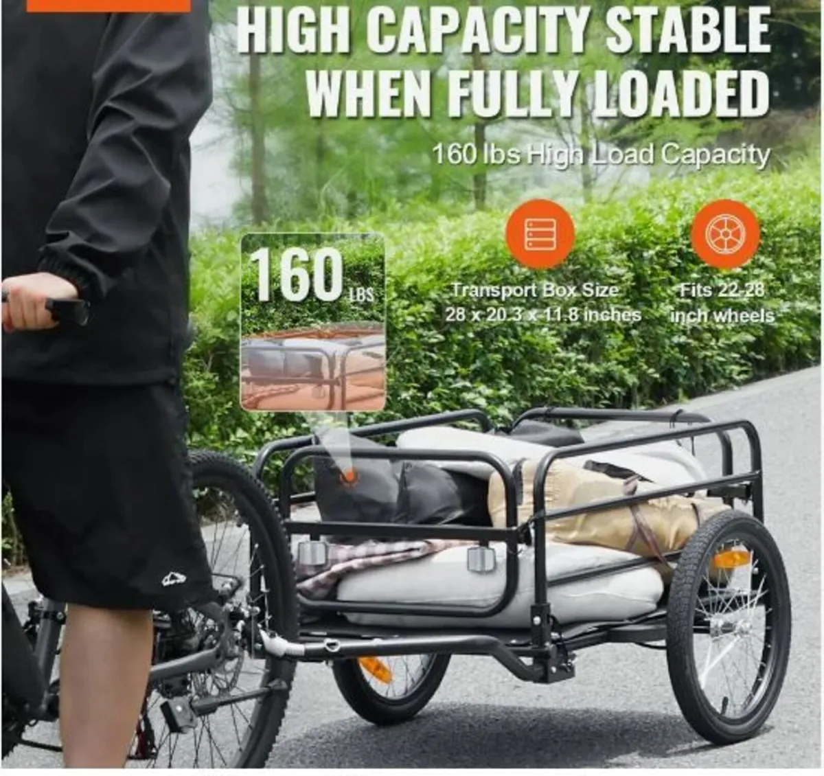 Bike Cargo Trailer, 72.5 kg Load - Image 4