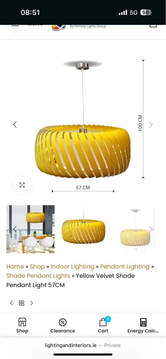 Yellow pendant light - Image 3