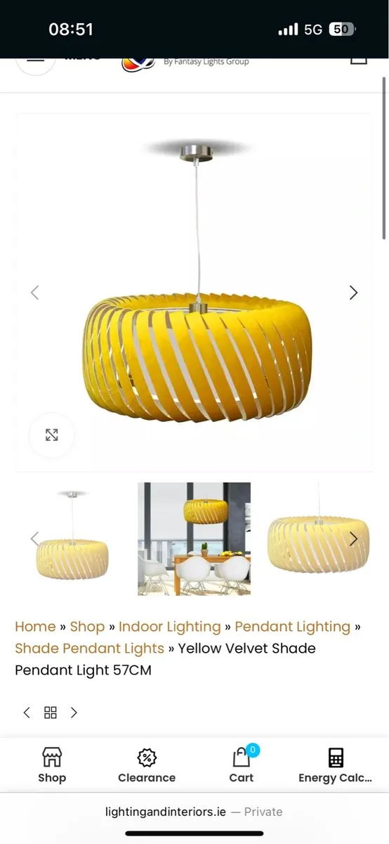 Yellow pendant light - Image 4