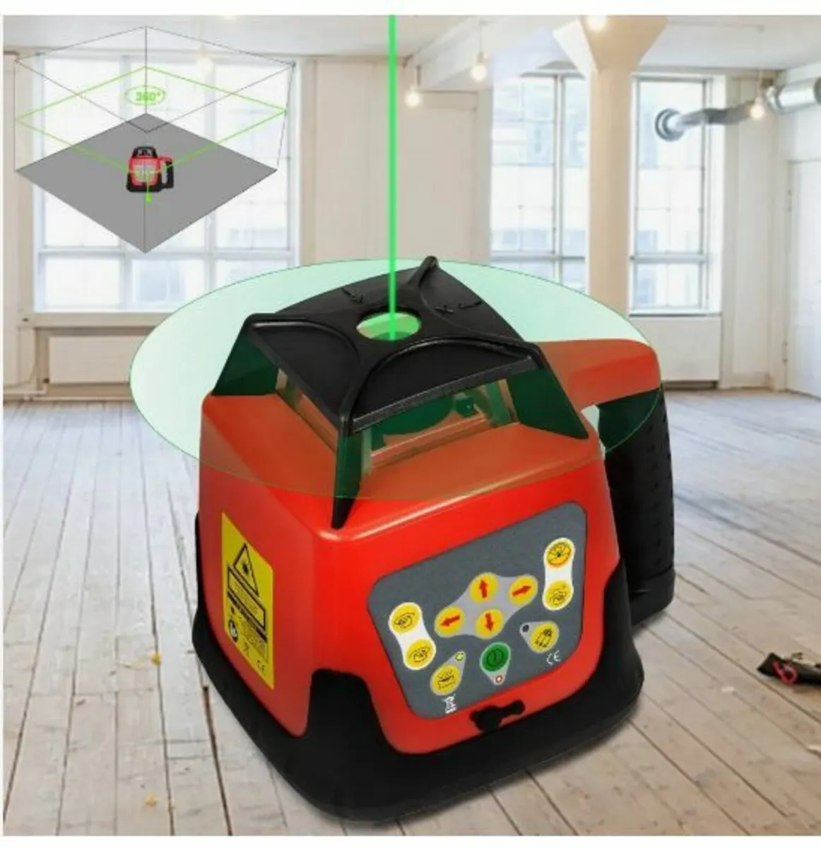 Laser Level Green Beam Self Rotating Leveling Kit - Image 3