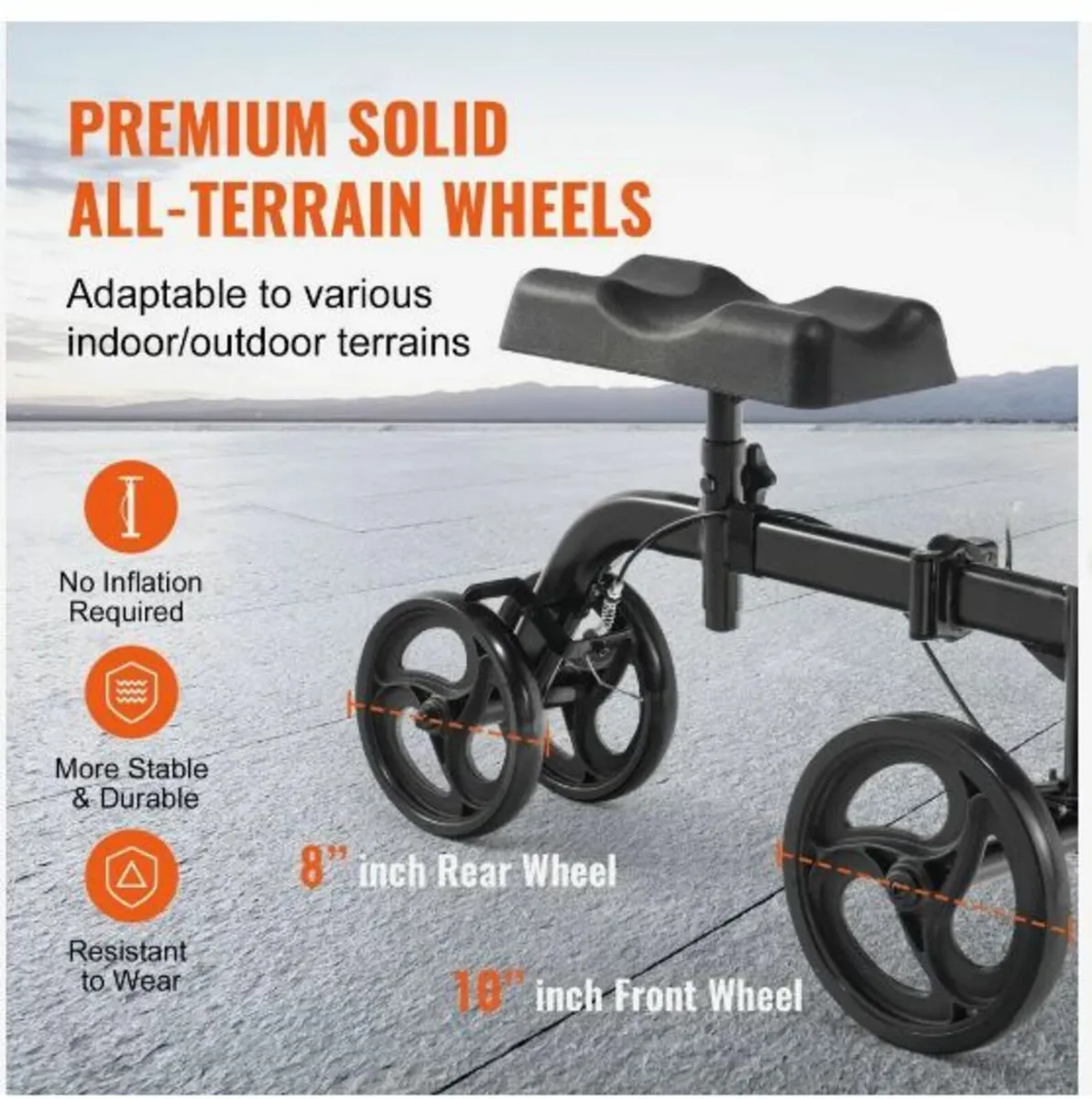 Folding Knee Scooter, Carbon Steel - Image 4