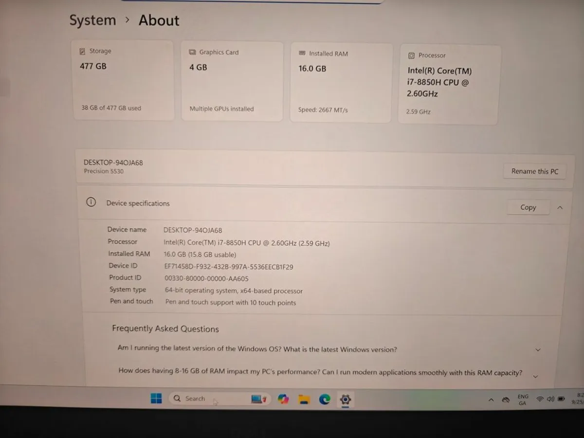 Dell Precision 5530 | i7 | 16GB | 512GB | 15.6" 4K - Image 3