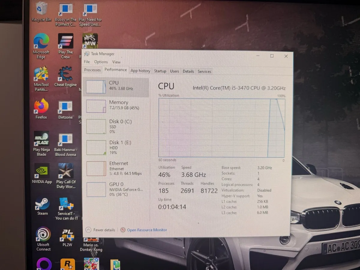 Pc gaming i5 and gtx 1050 ti 4Gb ssd 256GB and 1Tb - Image 1