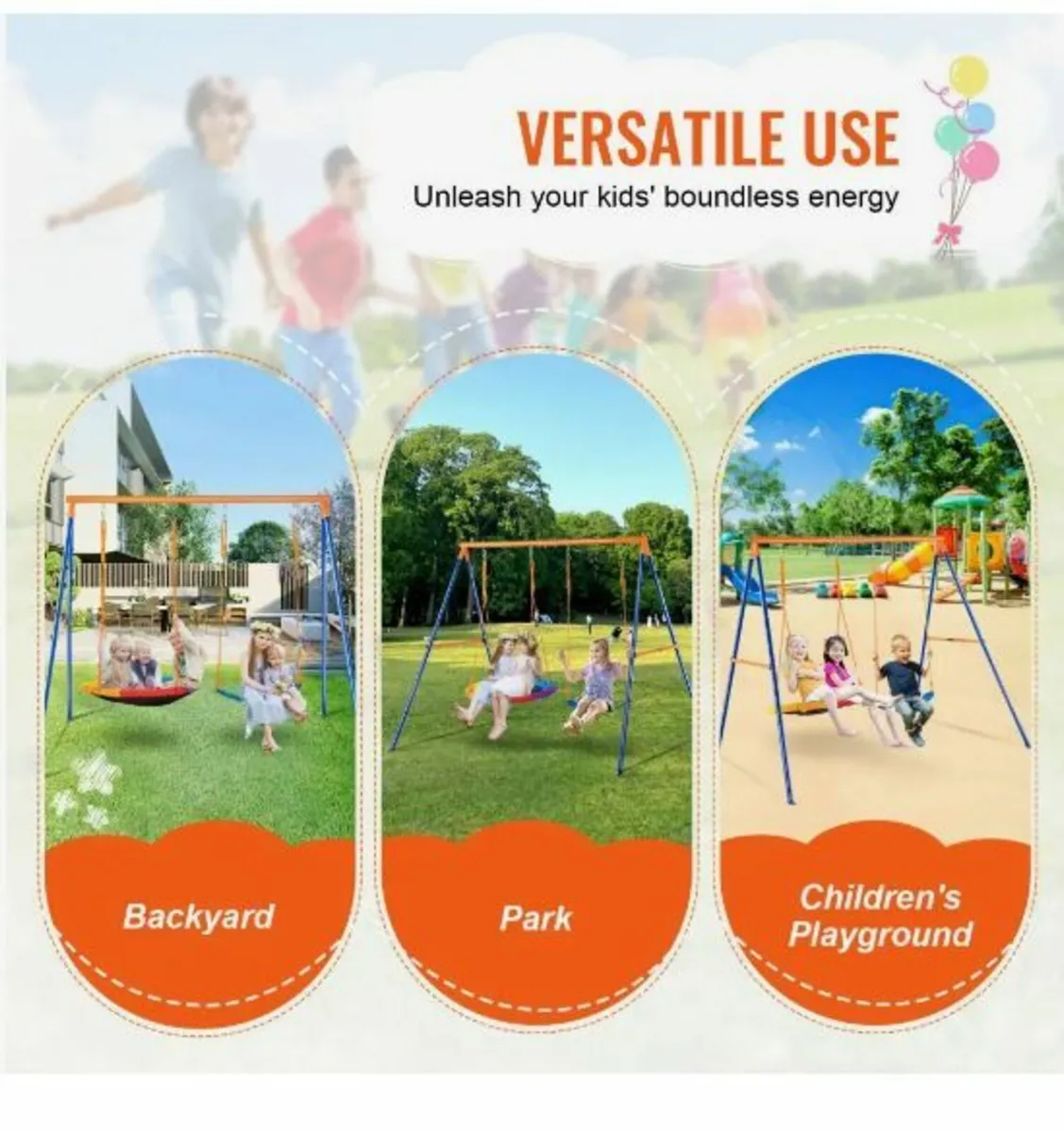 Swing Sets for Backyard, 440lbs Load - Image 4