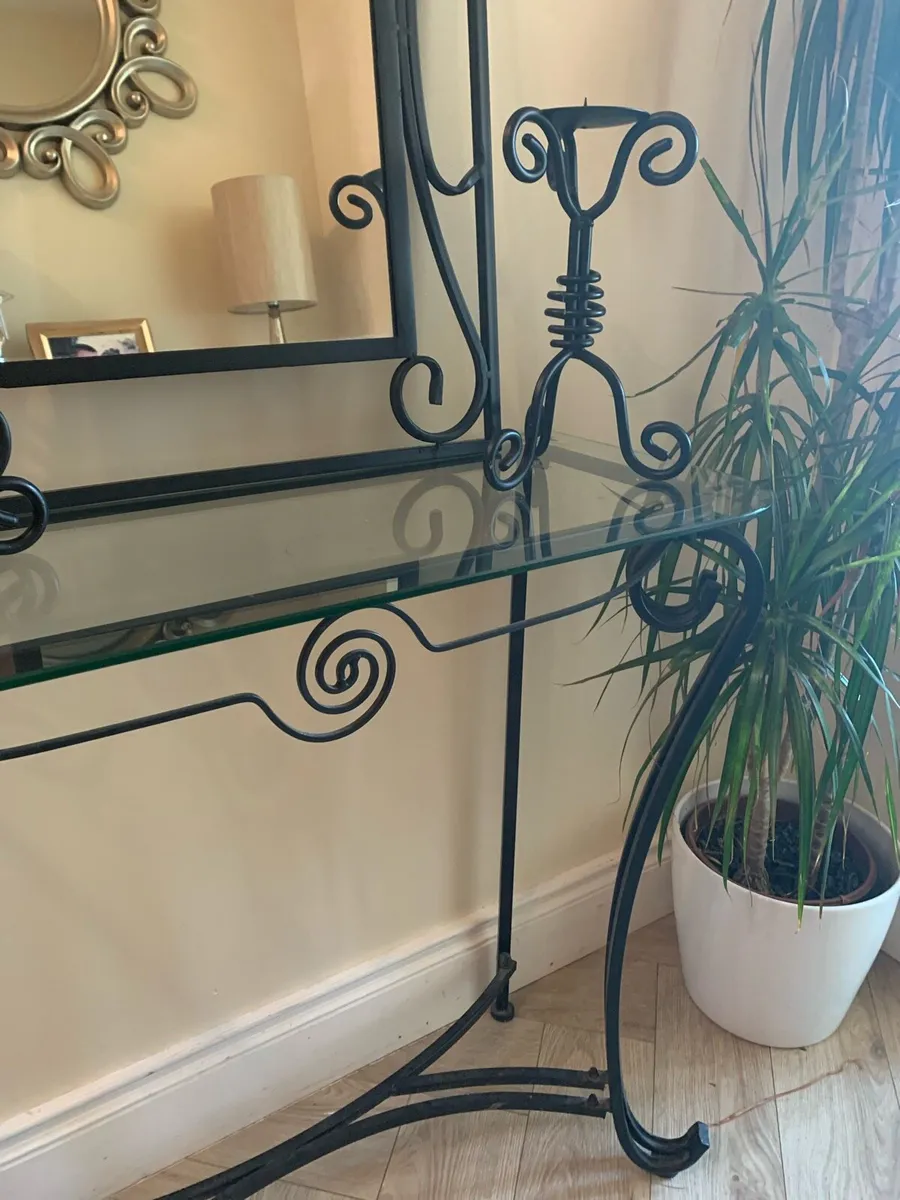 Console Table, Mirror & Candle Holders Set - Image 3