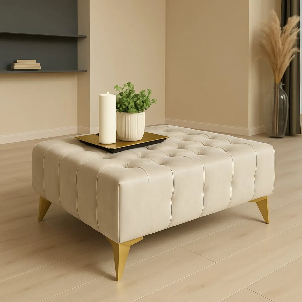 Chesterfield Lux Coffee Table or Footstool 60x80cm - Image 1