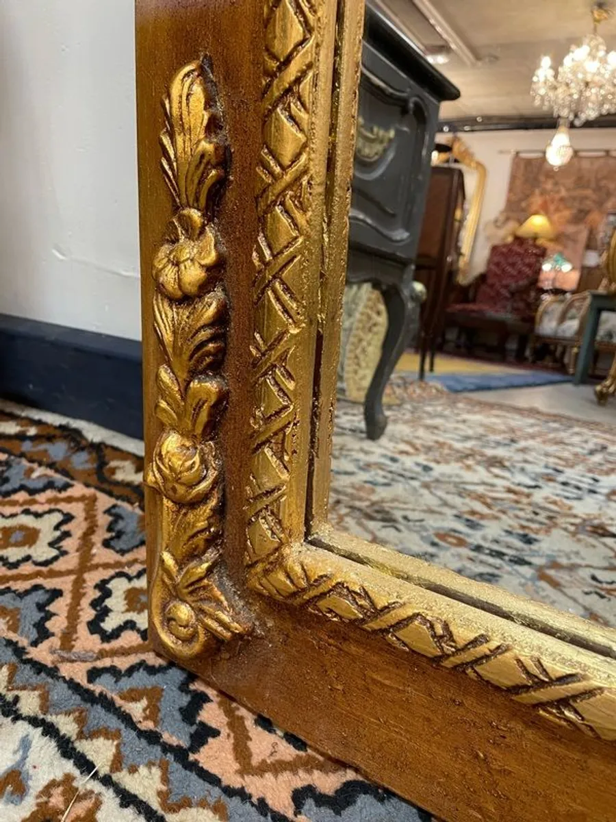 French Trumeau Style Gilt Wood Mirror with Central Plaque - Image 4