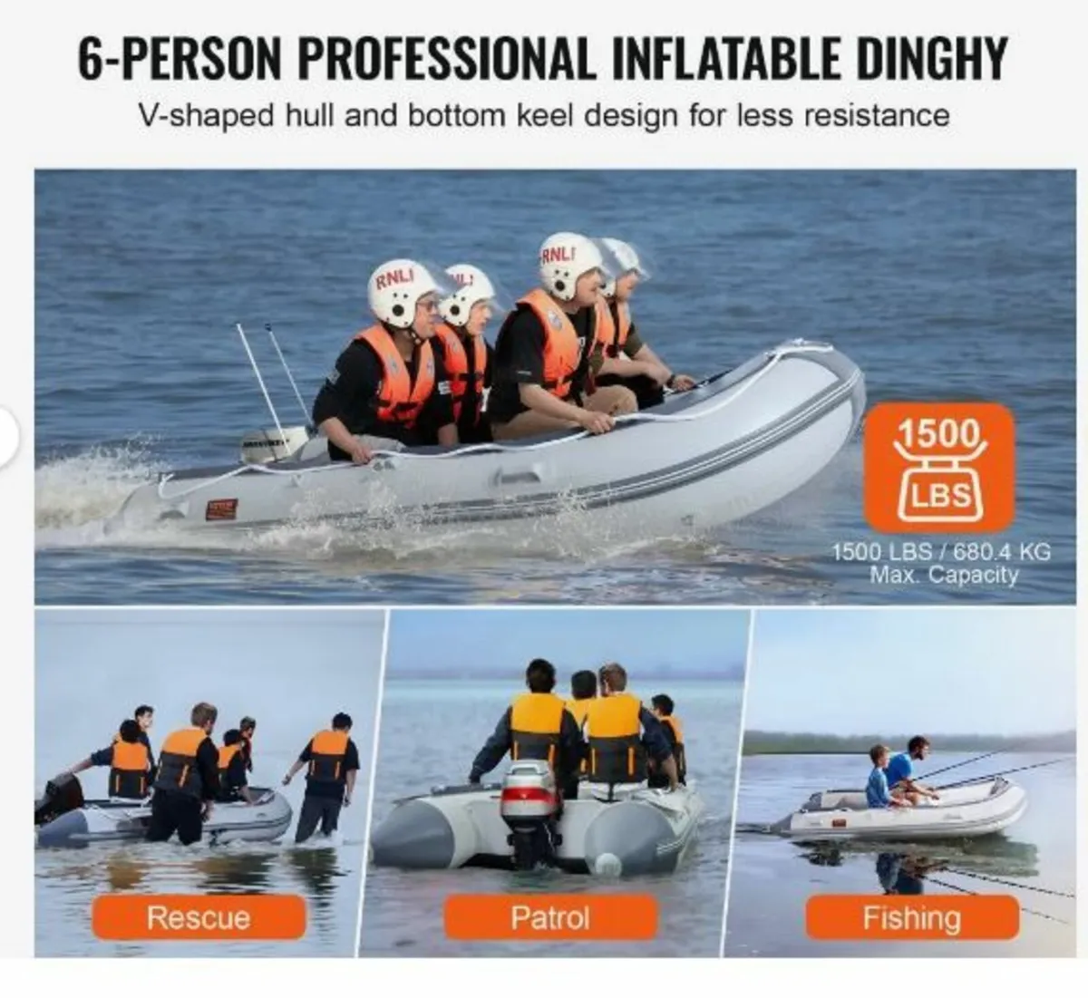 Inflatable Dinghy Boat, 6-Person - Image 2