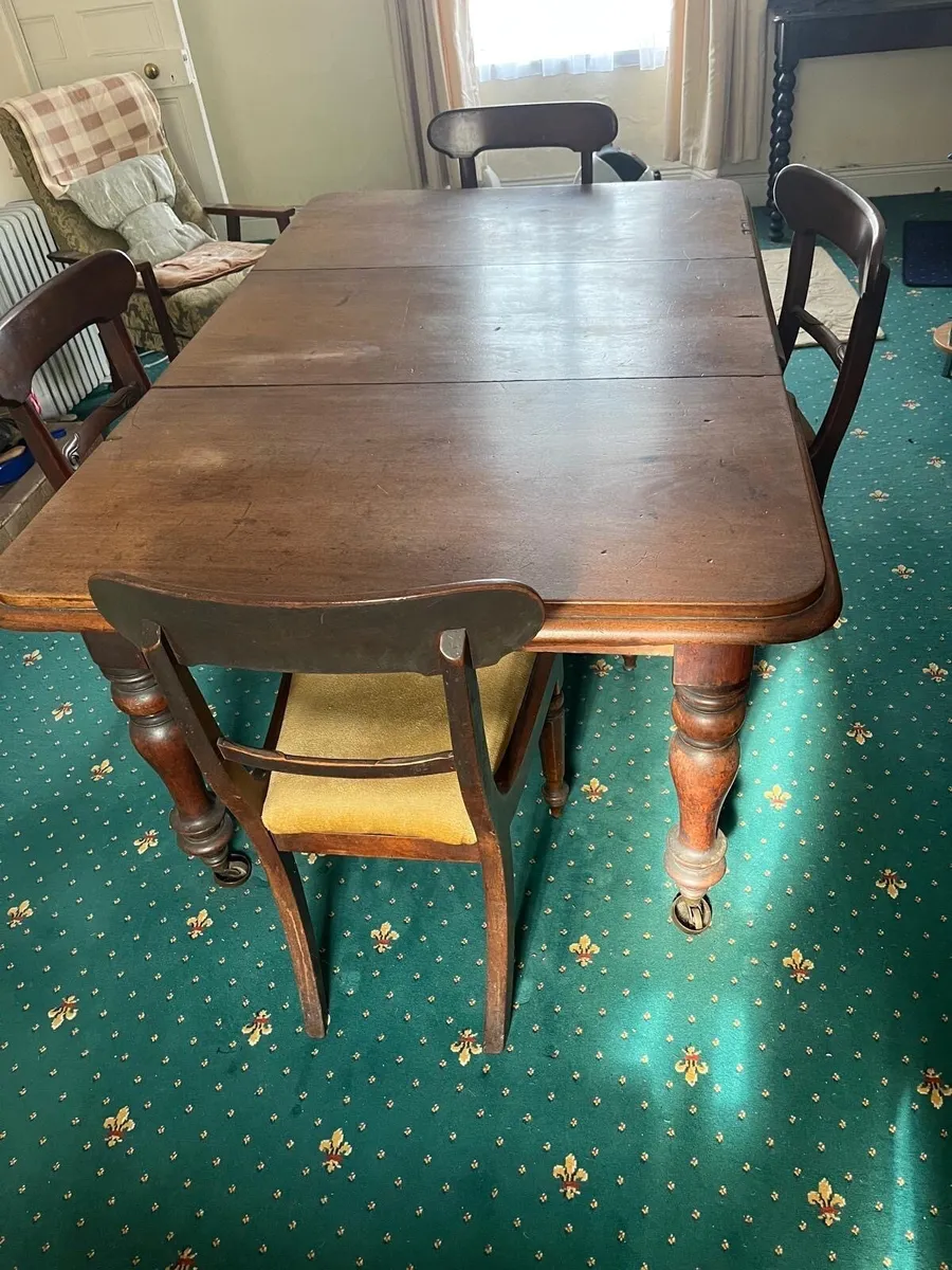 Victorian Dining Room Table & 4 Chairs - Image 1