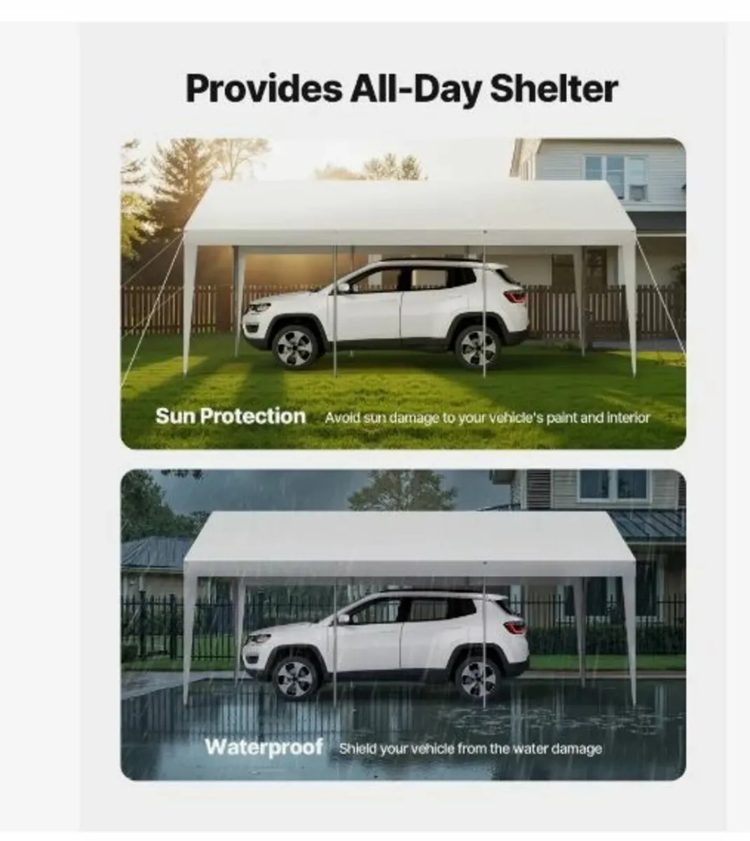 Carport, 10 x 20 FT Outdoor Car Canopy - Image 4
