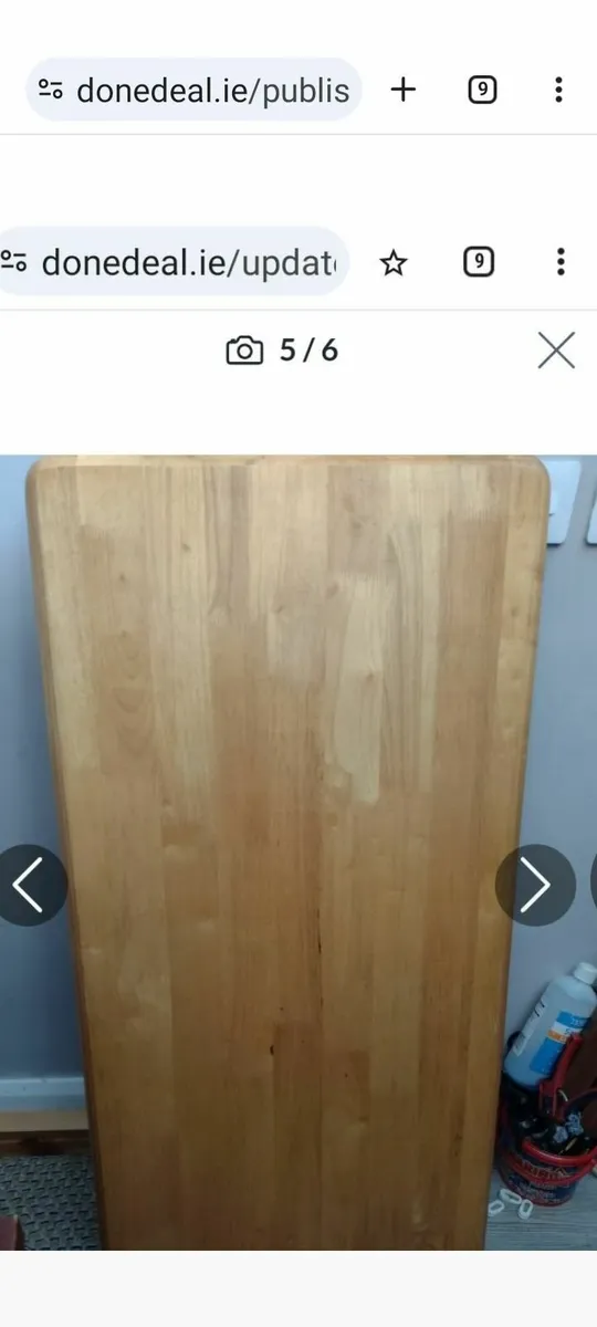 Very heavy solid Oak table top/coffee table - Image 3