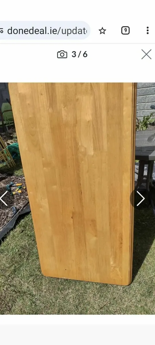 Very heavy solid Oak table top/coffee table - Image 4