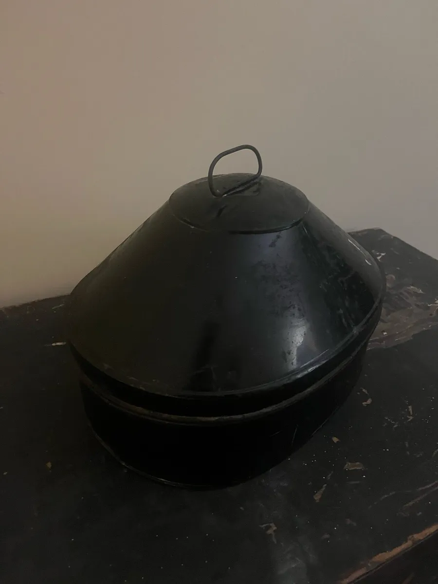 Antique Toleware RNVR Hat Box - Image 4