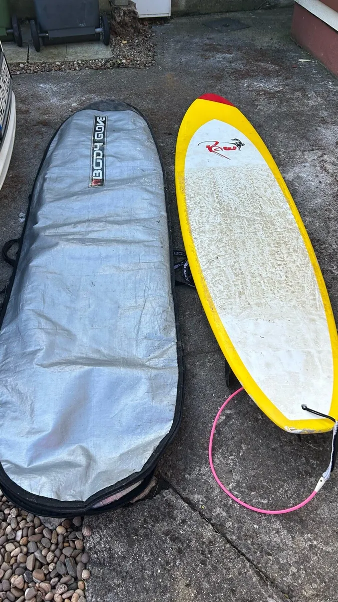 Surf Board, Cover, Leash, travel straps - Image 3