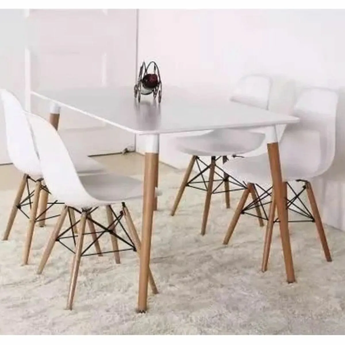 Nordic Rectangle Dining Table & 4 Chairs - Image 1