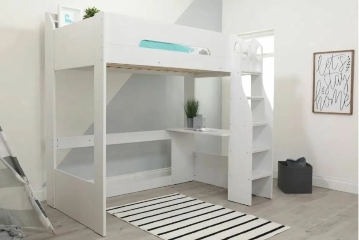 Single Loft Bed with Built-in Desk by Harriet Bee - Image 2